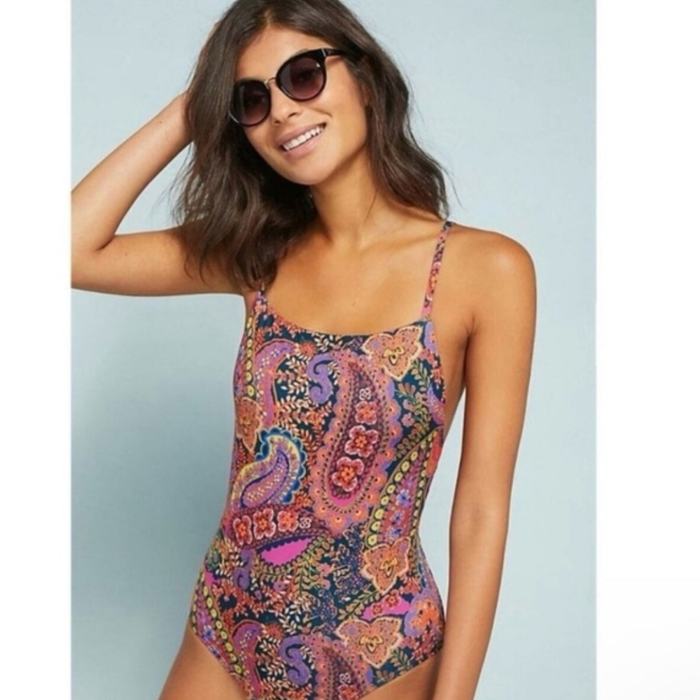 Anthropologie Paisley One Piece Swimsuit
